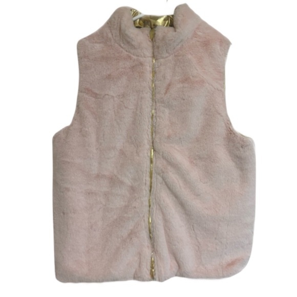 Reversible Girls Kids Pink Fleece Vest - Picture 1 of 3